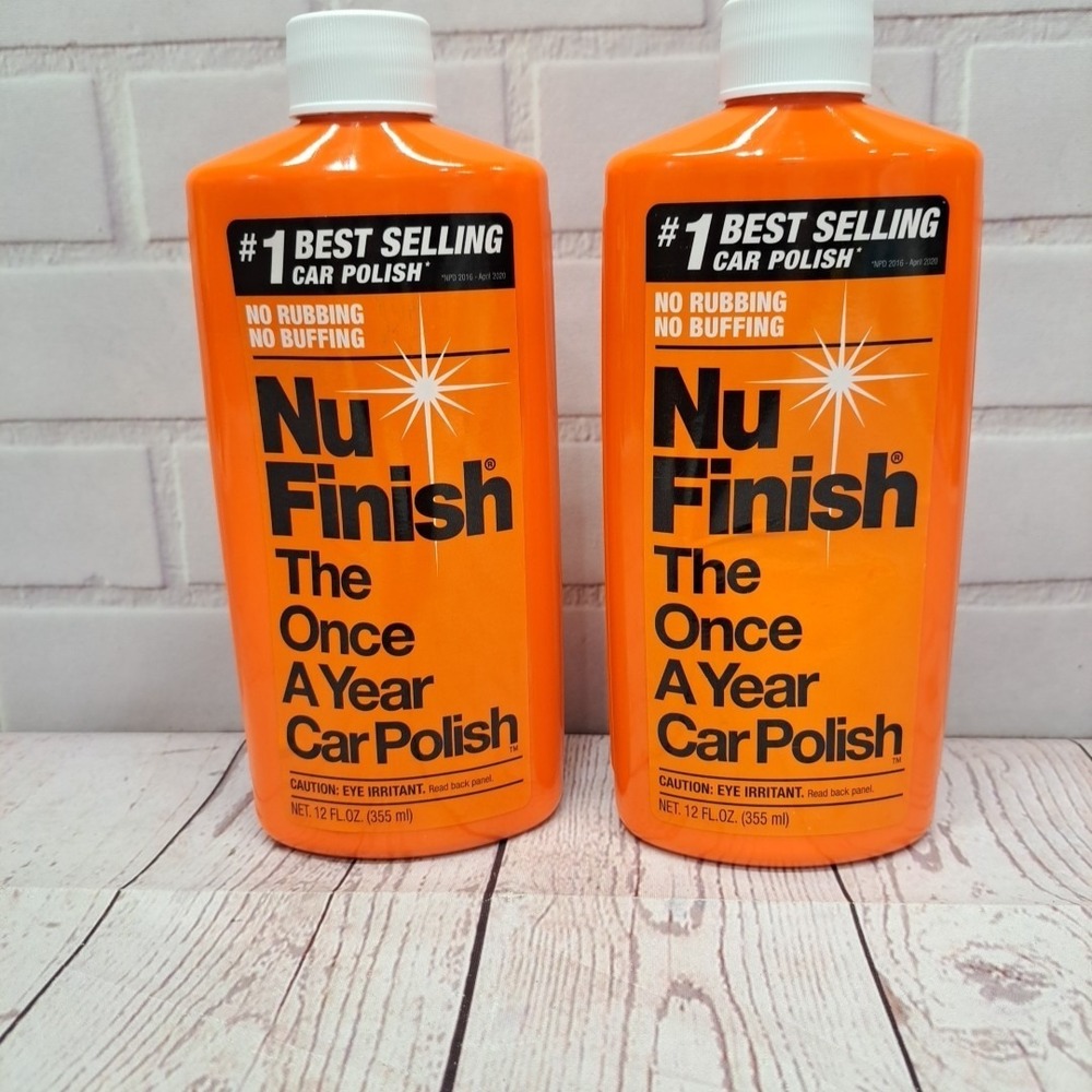 (2-Pack) Nu Finish Once A Year Car Automobile Polish Shine No Rub or Buff 12oz.